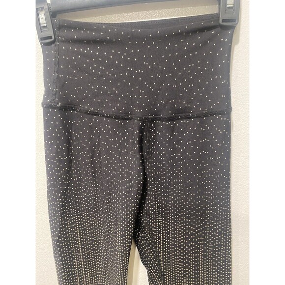 BEYOND YOGA | Drip Dot High Waisted Midi Legging Black Antique Gold | Small - Picture 3 of 8